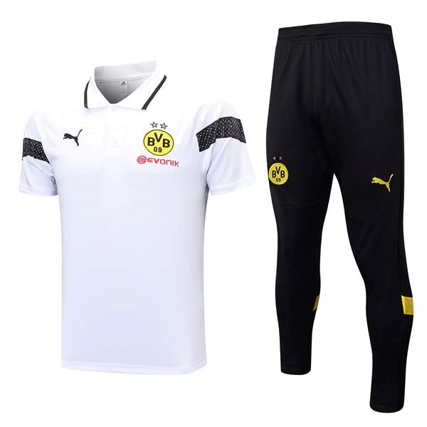 Polo Borussia Dortmund Set Completo 2023-2024 Bianco Nero